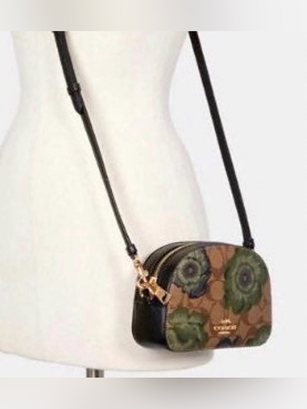 Coach Mini Serena Kaffe Fassett Print C4577 Crossbody IM/Khaki Green Multi - Picture 2 of 7